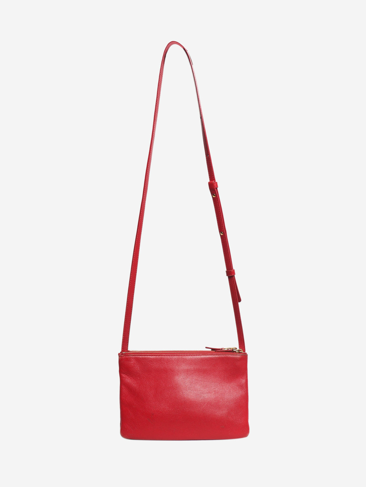 Red leather trio case crossbody bag Cross-body Bags Celine 