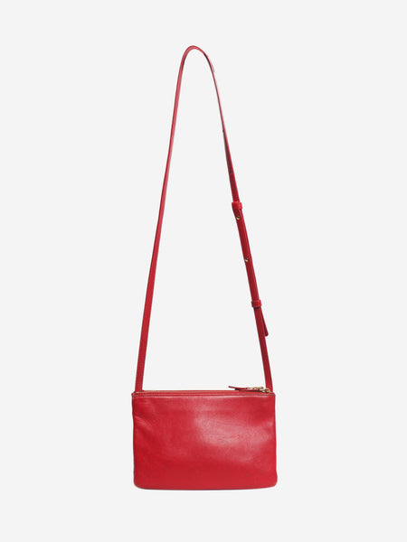 Red leather trio case crossbody bag alternate image