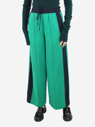 Green side-stripe trousers - size UK 8 Trousers ME+EM 