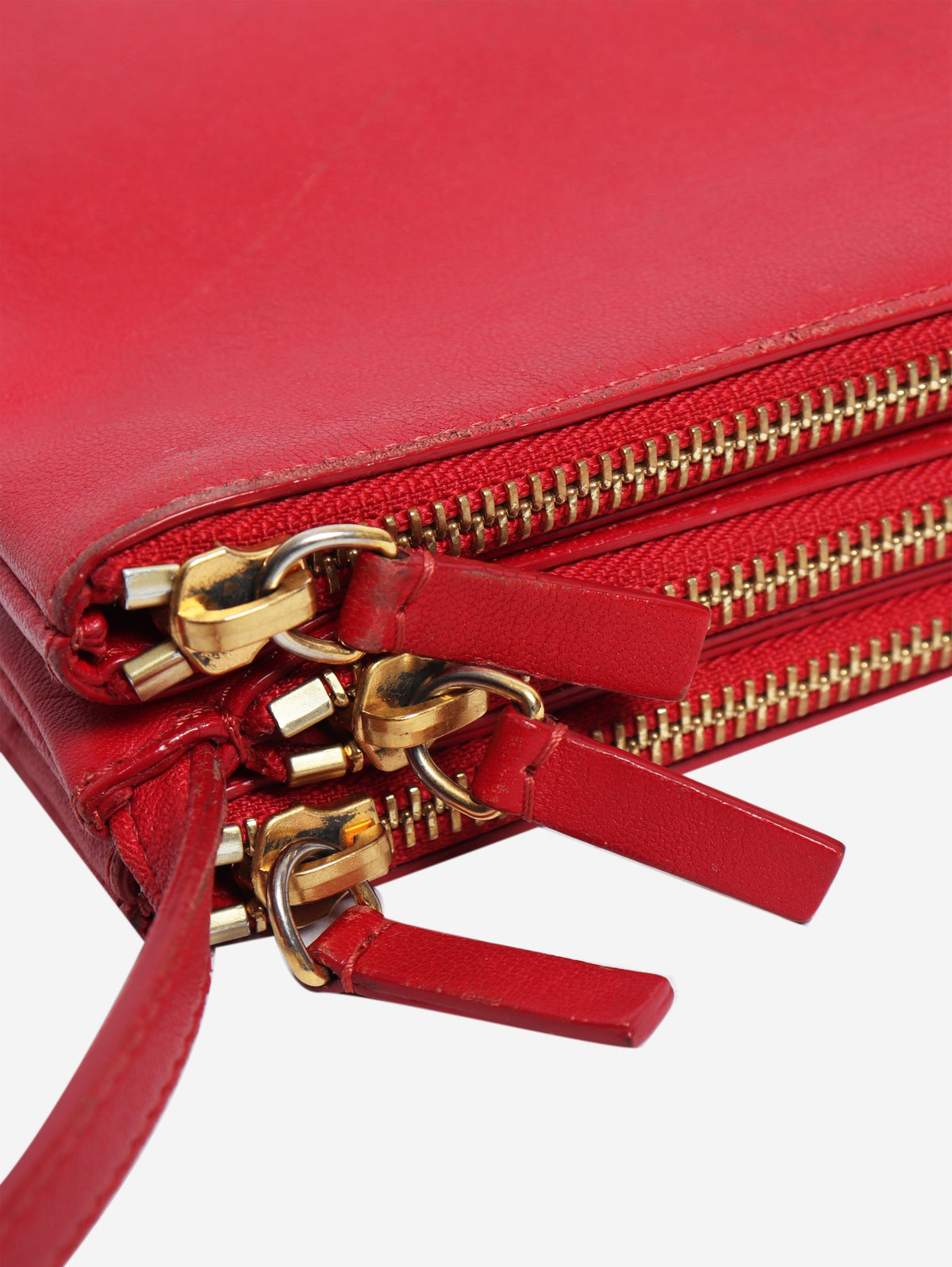 Red leather trio case crossbody bag Cross-body Bags Celine 