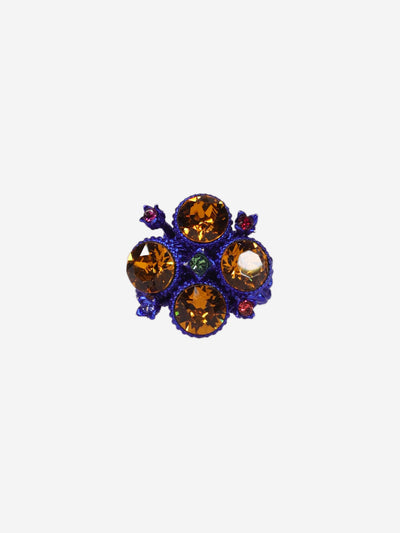 Blue floral bejewelled ring Jewellery Gucci
