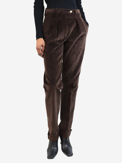 Chocolate tapered corduroy trousers - size UK 6 Trousers Giuliva Heritage 