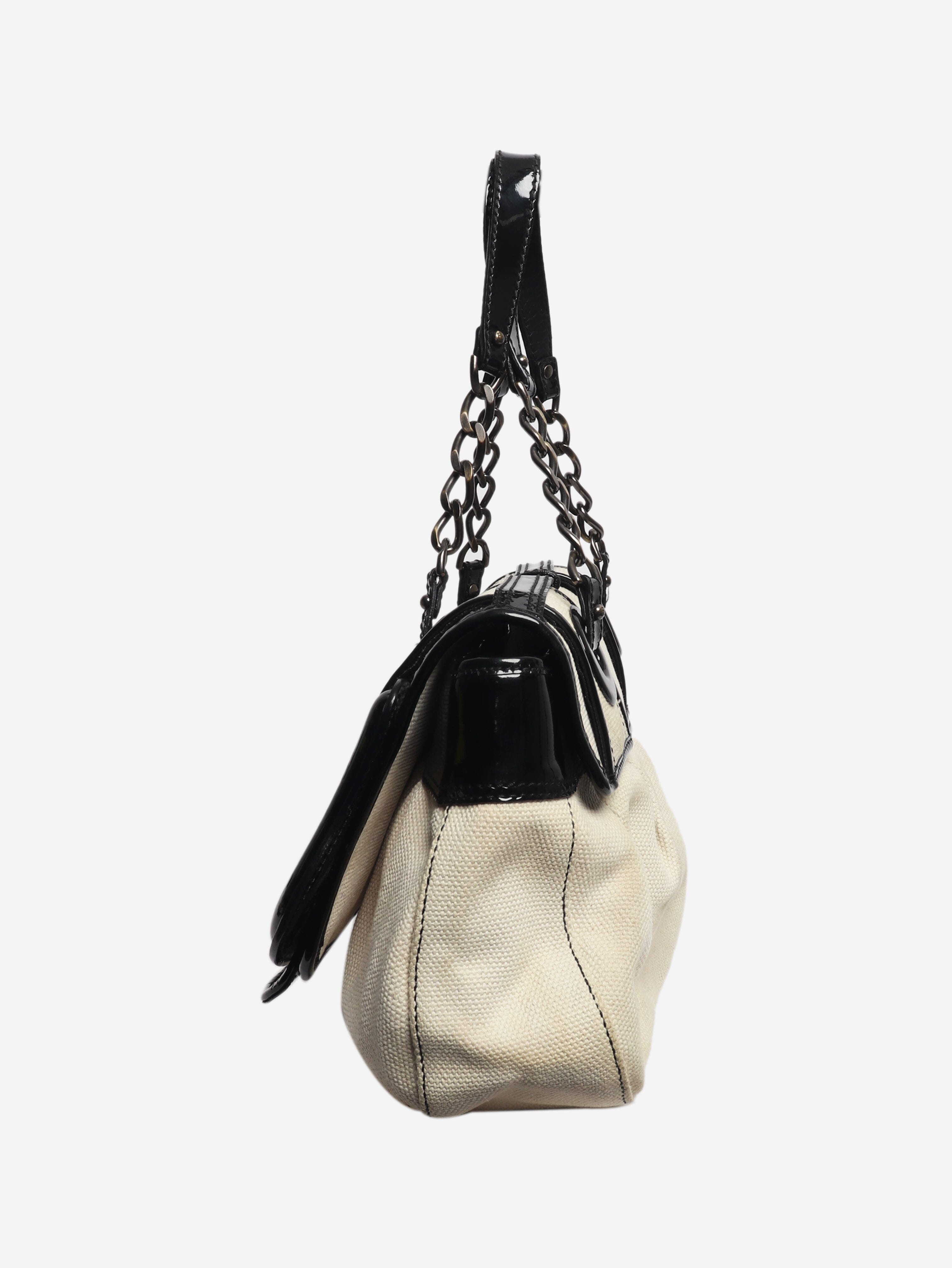 Cream vintage B canvas bag Top Handle Bags Fendi 