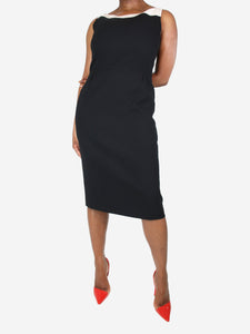 Givenchy Black two-tone midi dress - size UK 14