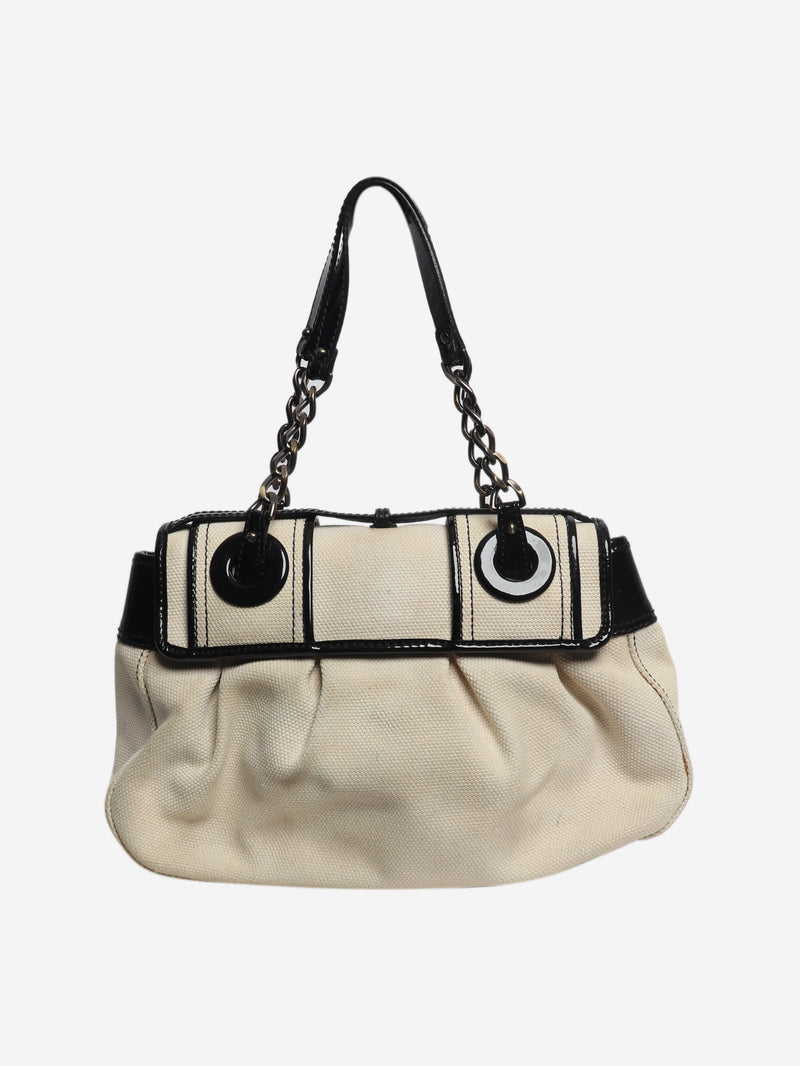 Cream vintage B canvas bag Top Handle Bags Fendi 