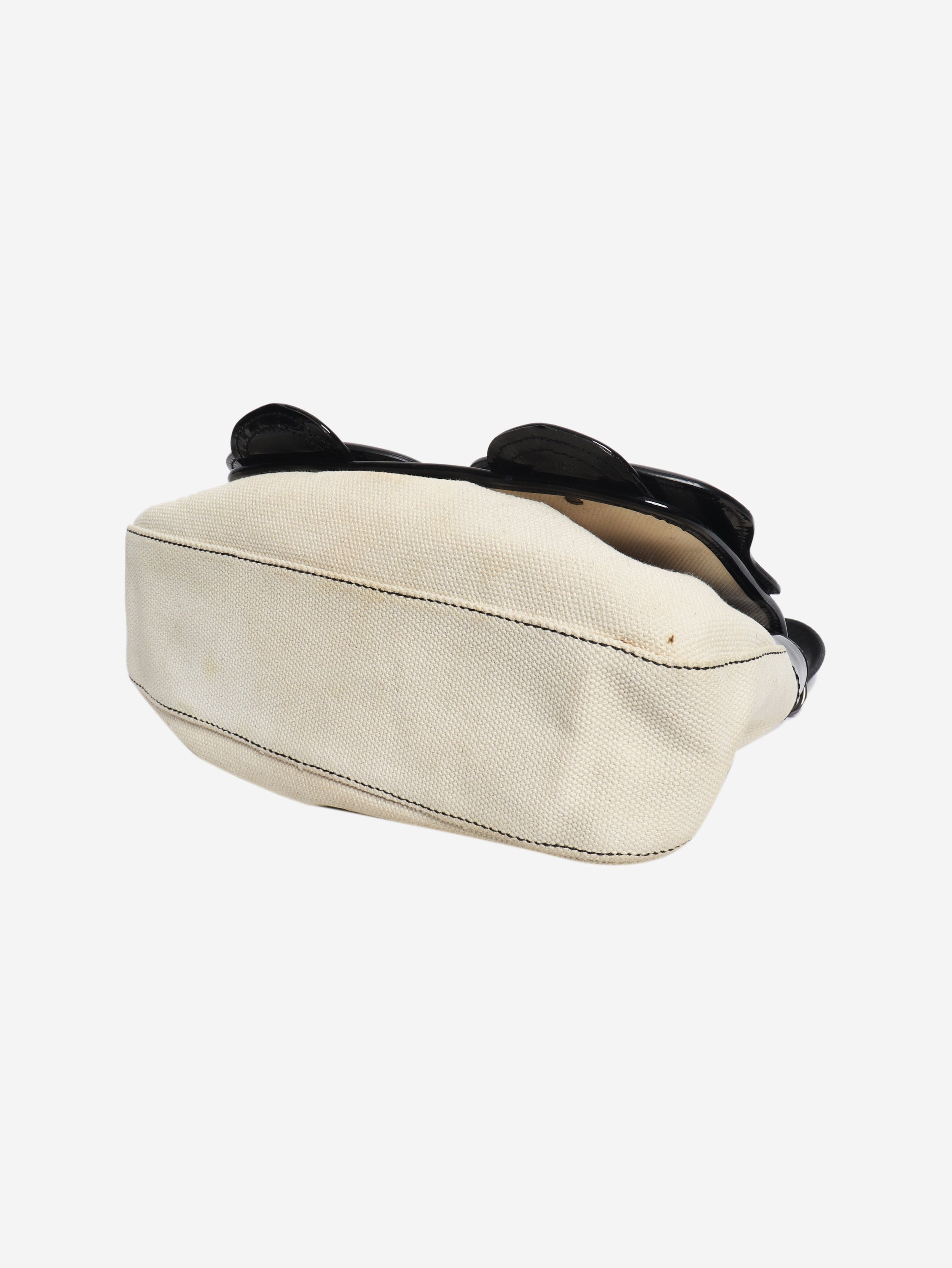 Cream vintage B canvas bag Top Handle Bags Fendi 