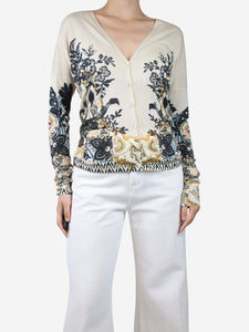 Etro Cream floral cardigan - size UK 12