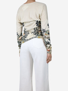 Etro Cream floral cardigan - size UK 12