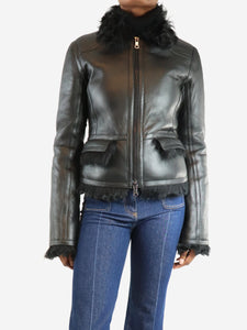 Remain Black shearling jacket - size UK 6