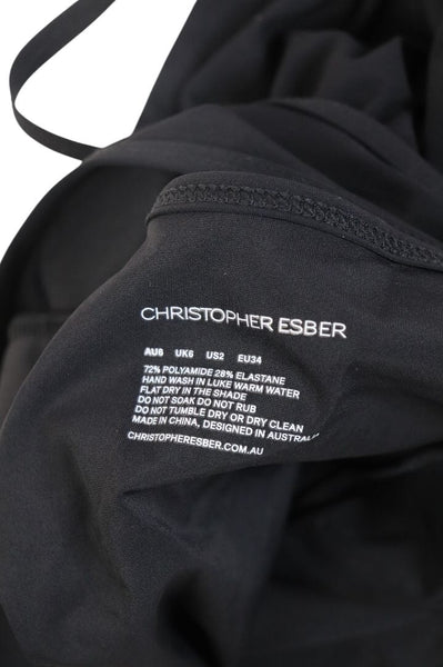 Christopher Esber Black maxi dress - size UK 6 alternate image