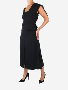 Bottega Veneta Black square neckline asymmetric midi dress - size IT 38
