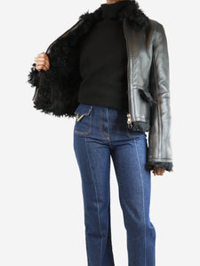 Remain Black shearling jacket - size UK 6