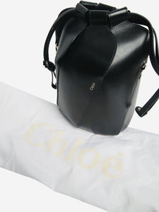 Chloe Black small Tulip leather bucket bag