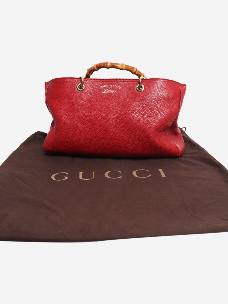 Red Bamboo Shopper tote Tote Bags Gucci 