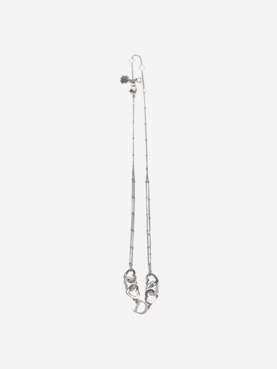 Silver heart-link rhinestone necklace Jewellery Christian Dior 