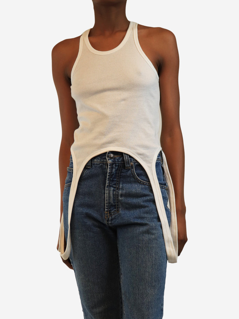 White ribbed tank top - size UK 8 Tops Dion Lee 