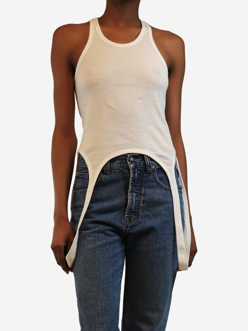 White ribbed tank top - size UK 8 Tops Dion Lee 