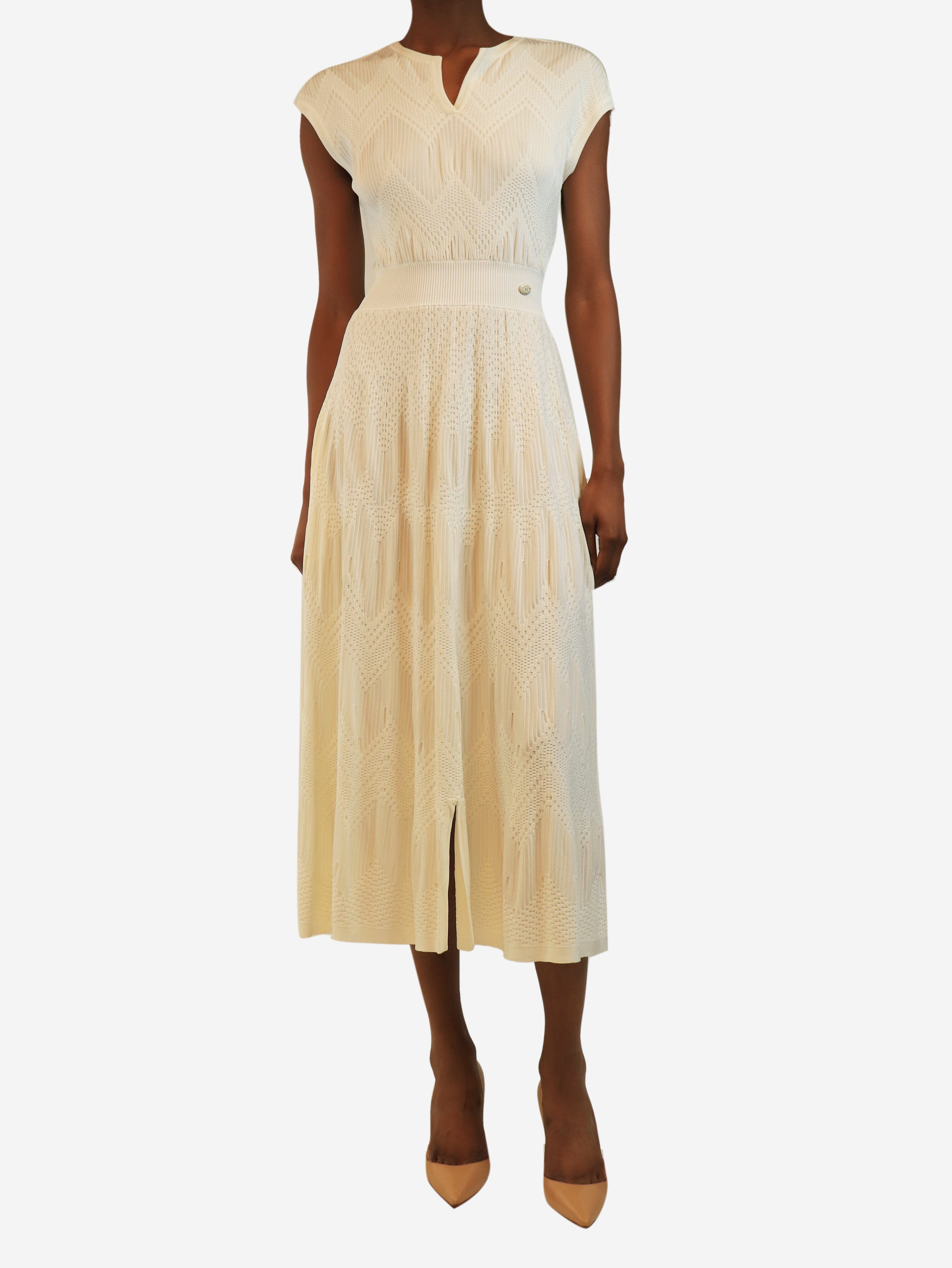 White sleeveless knit midi dress - size UK 8 Dresses Chanel 