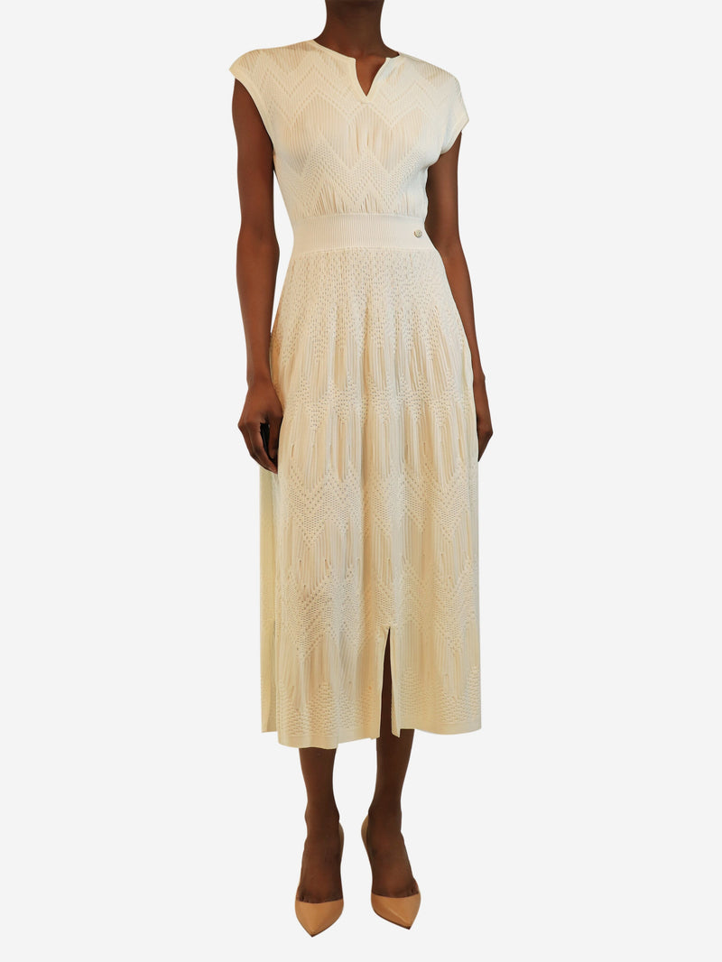 White sleeveless knit midi dress - size UK 8 Dresses Chanel 