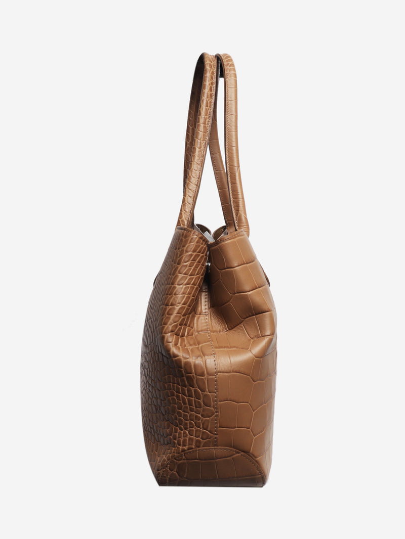 Brown croc embossed shoulder bag - size M Shoulder bags Longchamp 