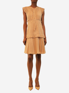 Blush sleeveless silk chiffon mini dress - size UK 8 Dresses Chanel 