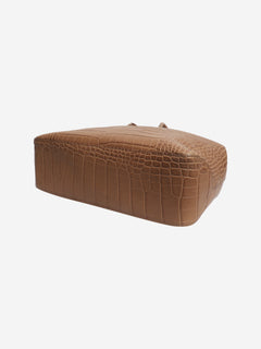 Brown croc embossed shoulder bag - size M Shoulder bags Longchamp 