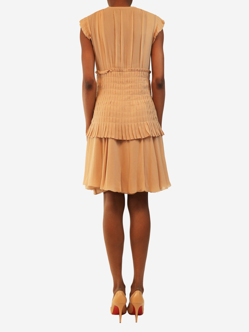 Blush sleeveless silk chiffon mini dress - size UK 8 Dresses Chanel 