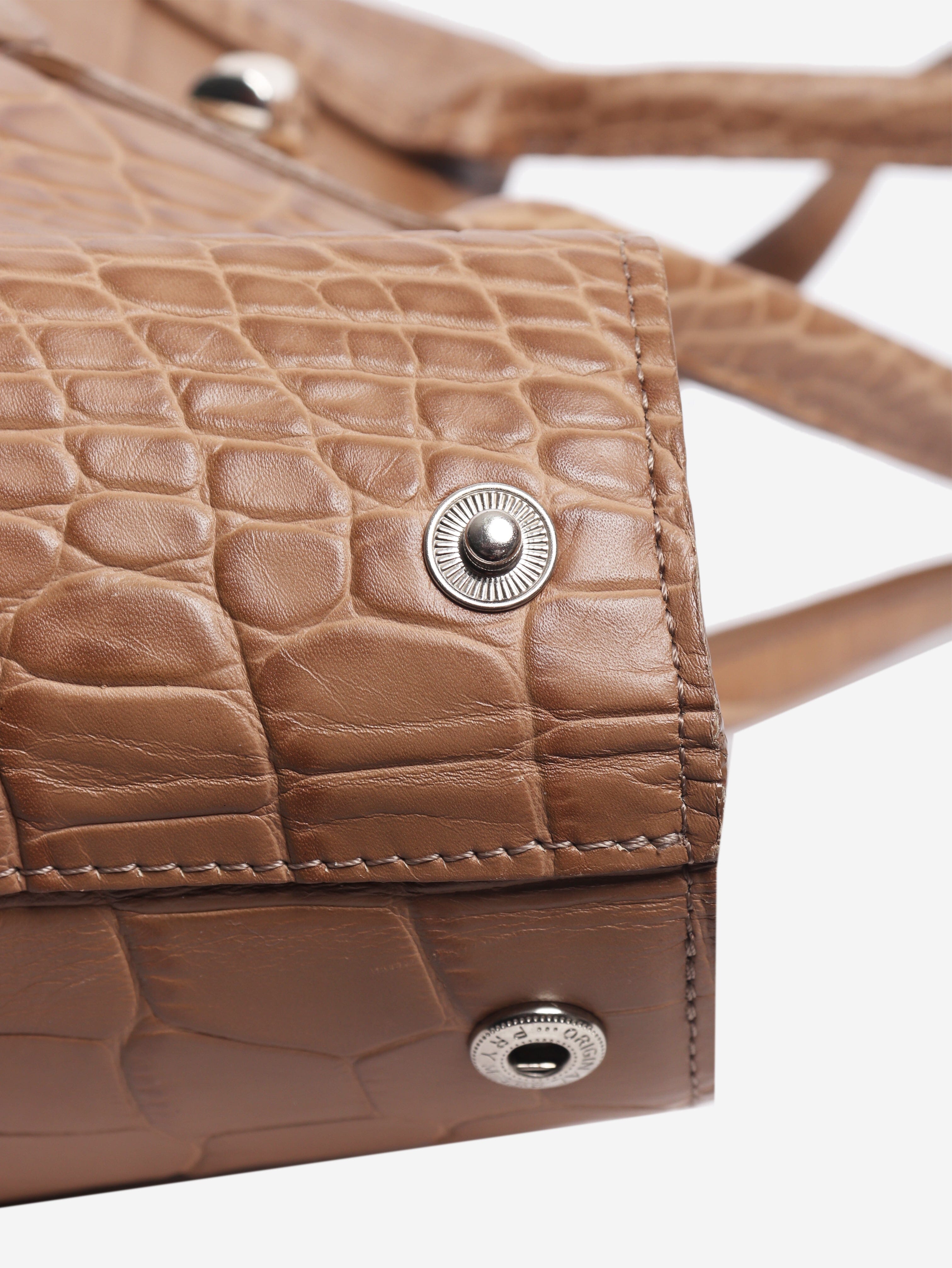 Brown croc embossed shoulder bag - size M Shoulder bags Longchamp 