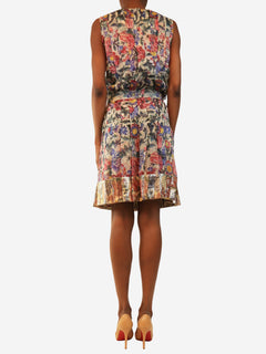 Multicolour silk floral pleated dress - size UK 6 Dresses Chanel 