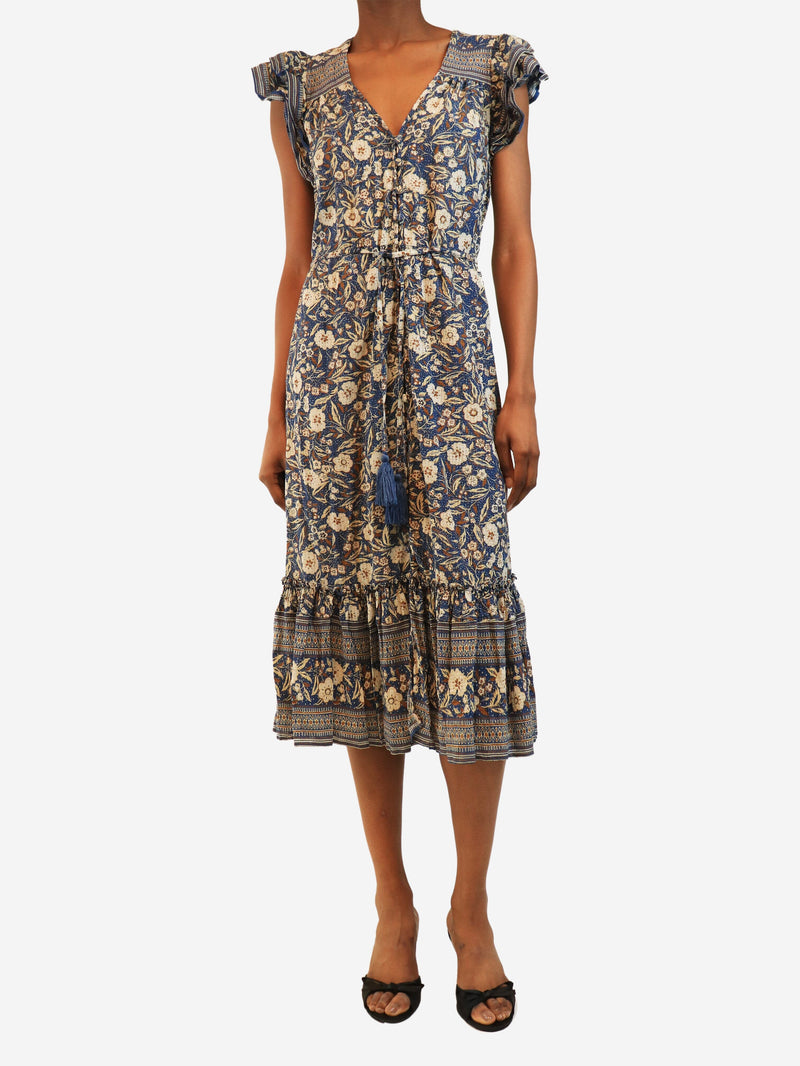 Blue sleeveless floral midi dress - size S Dresses Veronica Beard 