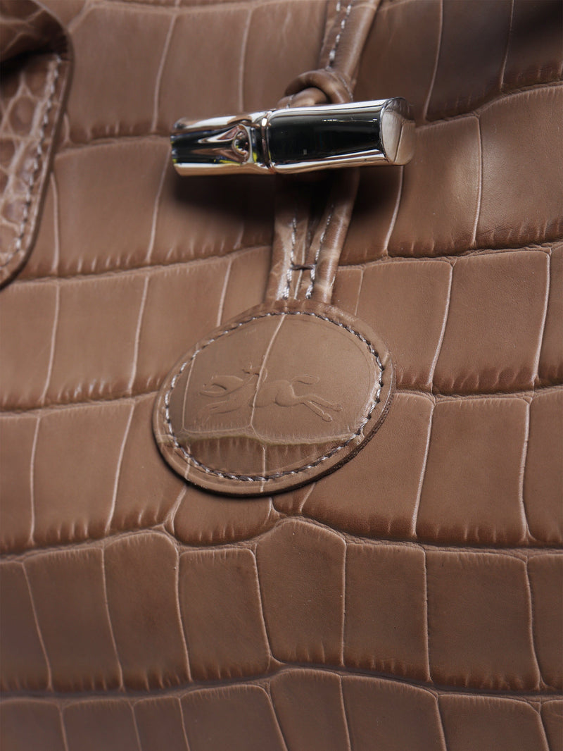 Brown croc embossed shoulder bag - size M Shoulder bags Longchamp 