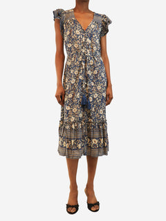 Blue sleeveless floral midi dress - size S Dresses Veronica Beard 