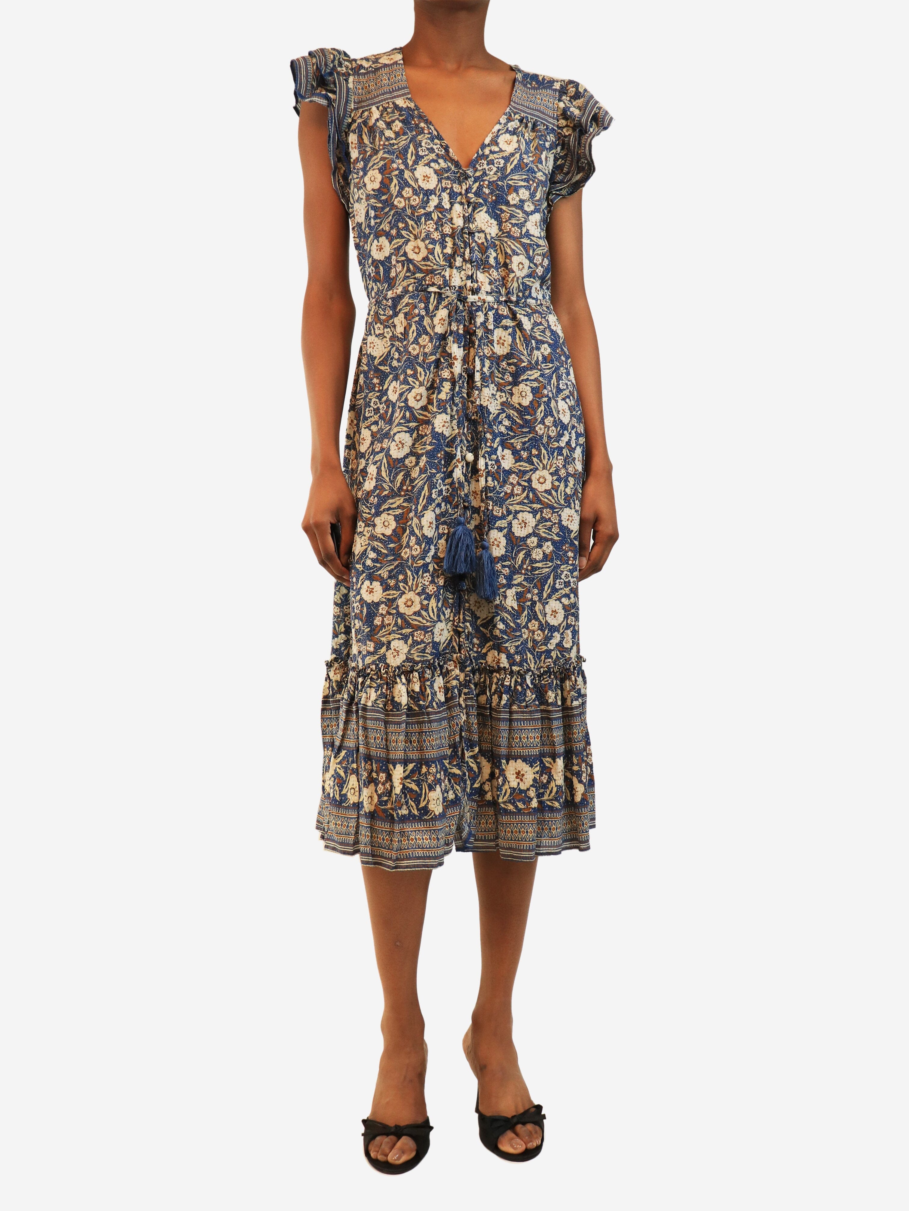 Blue sleeveless floral midi dress - size S Dresses Veronica Beard 