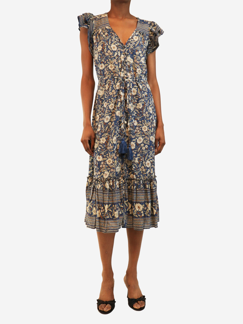 Blue sleeveless floral midi dress - size S Dresses Veronica Beard 