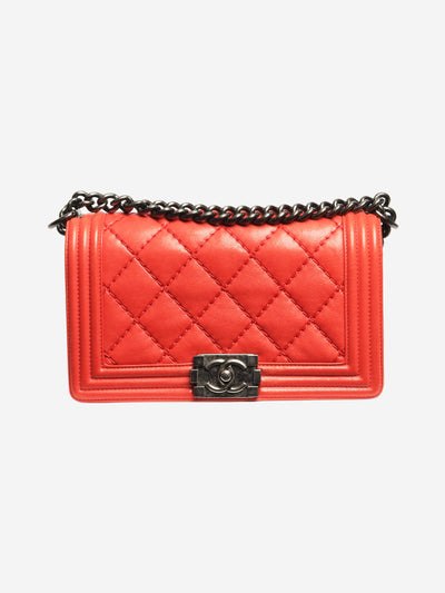 Red 2013 medium lambskin quilted Boy bag Shoulder bags Chanel 