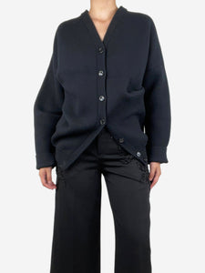 Loewe Black wool-blend draped cardigan - size XS