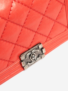 Chanel Red 2013 medium lambskin quilted Boy bag