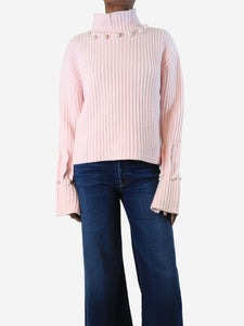 JW Anderson Powder pink pearl collar knit jumper - size UK 6