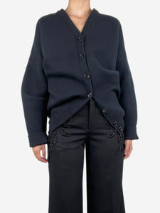 Loewe Black wool-blend draped cardigan - size XS