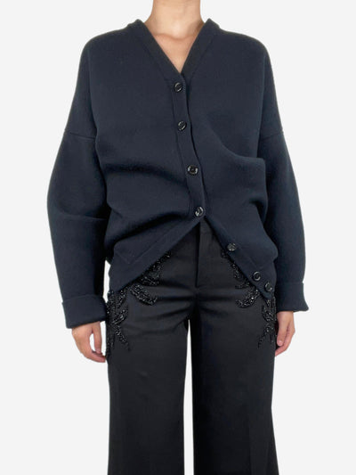 Black wool-blend draped cardigan - size XS Knitwear Loewe 