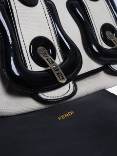 Cream vintage B canvas bag Top Handle Bags Fendi 