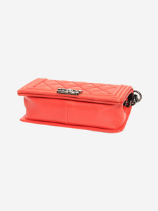 Chanel Red 2013 medium lambskin quilted Boy bag
