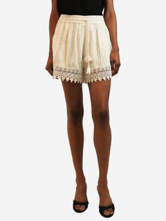 White Odyssey shorts - size S Shorts Scarlet Poppies 