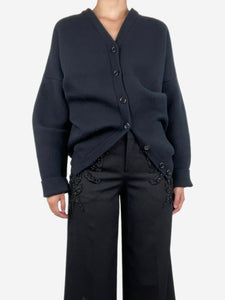 Loewe Black wool-blend draped cardigan - size XS