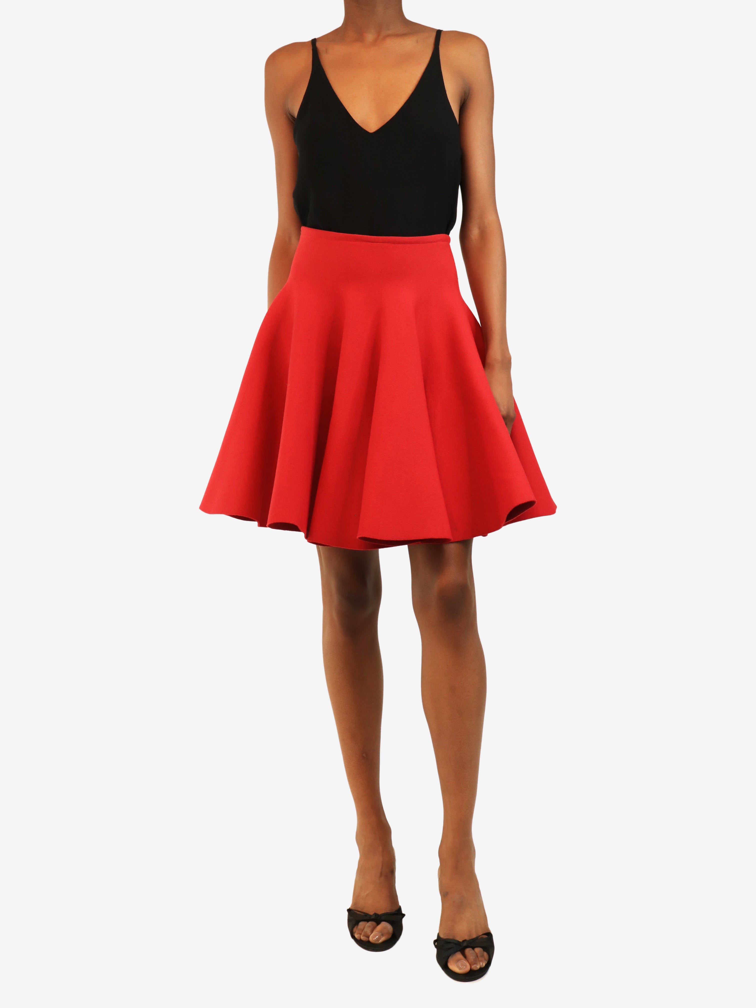 Red skater skirt - size UK 10