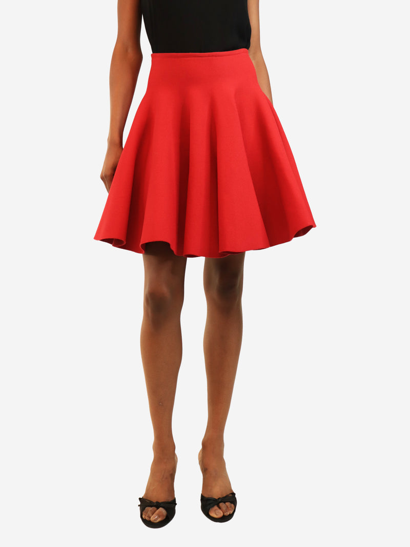 Red skater skirt - size UK 10