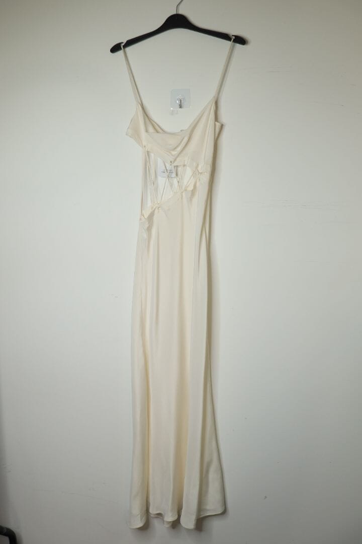 Cream cut-out detail silk maxi dress - size UK 8 Dresses Christopher Esber 