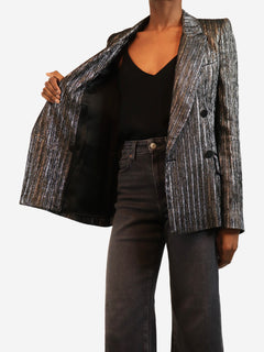 Silver lurex blazer - size UK 8