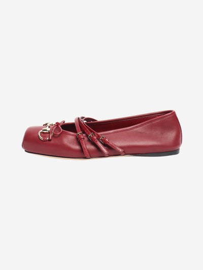 Red horsebit ballet flats - size EU 38.5 (UK 5.5) Flat Shoes Gucci 