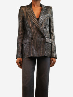 Silver lurex blazer - size UK 8